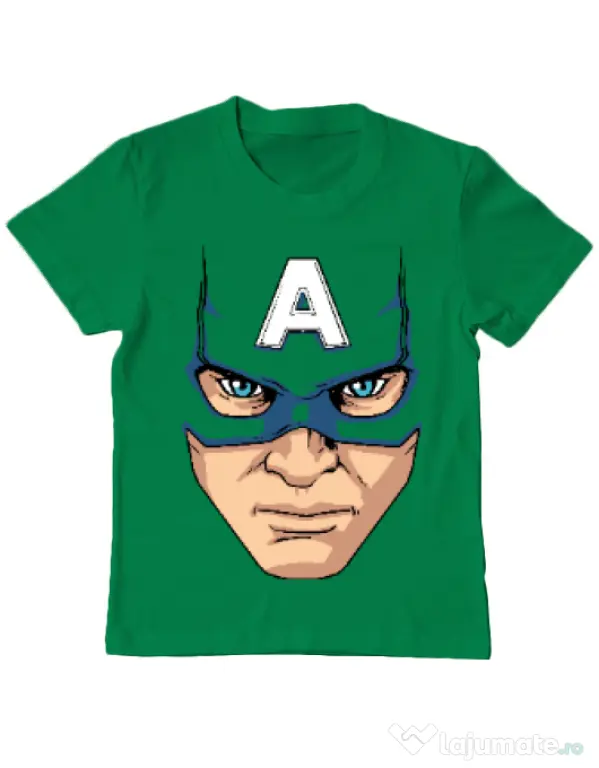 Tricou ADLER copil Captain America Mask Verde mediu