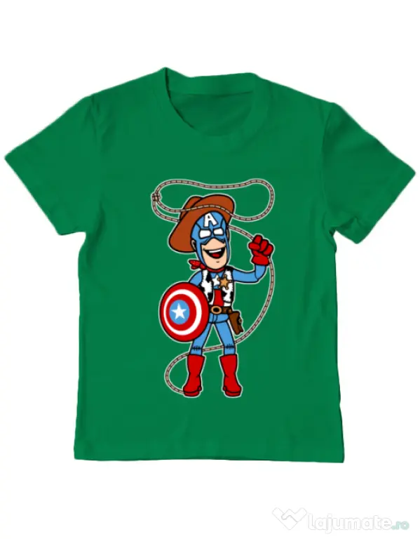 Tricou ADLER copil Captain Woody Verde mediu