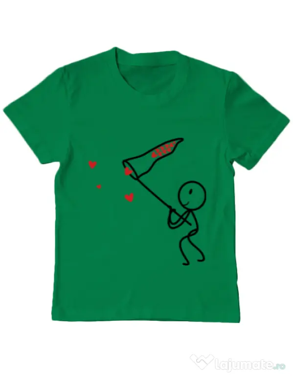 Tricou ADLER copil Catching love 1 Verde mediu