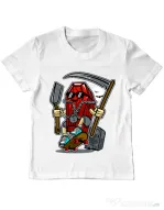 Tricou ADLER copil Coffin Skater Alb