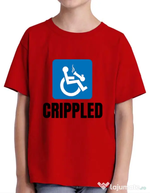 Tricou ADLER copil Crippled Rosu