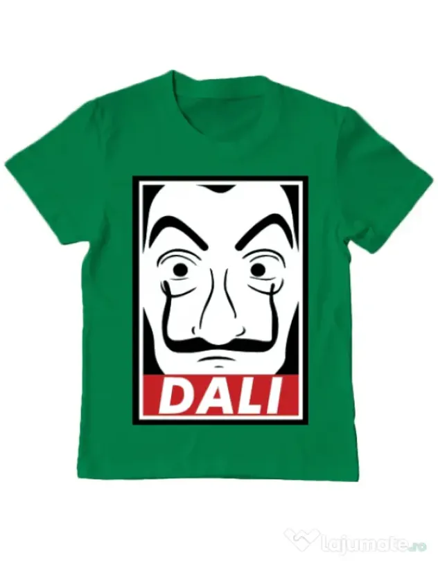 Tricou ADLER copil Dali mask Verde mediu