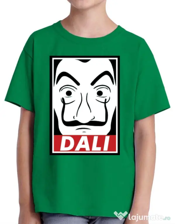 Tricou ADLER copil Dali mask Verde mediu
