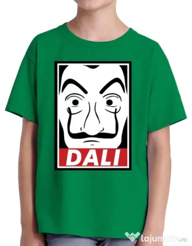 Tricou ADLER copil Dali mask Verde mediu
