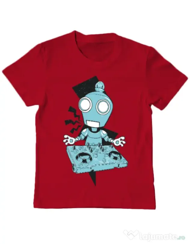 Tricou ADLER copil Dj robot Rosu
