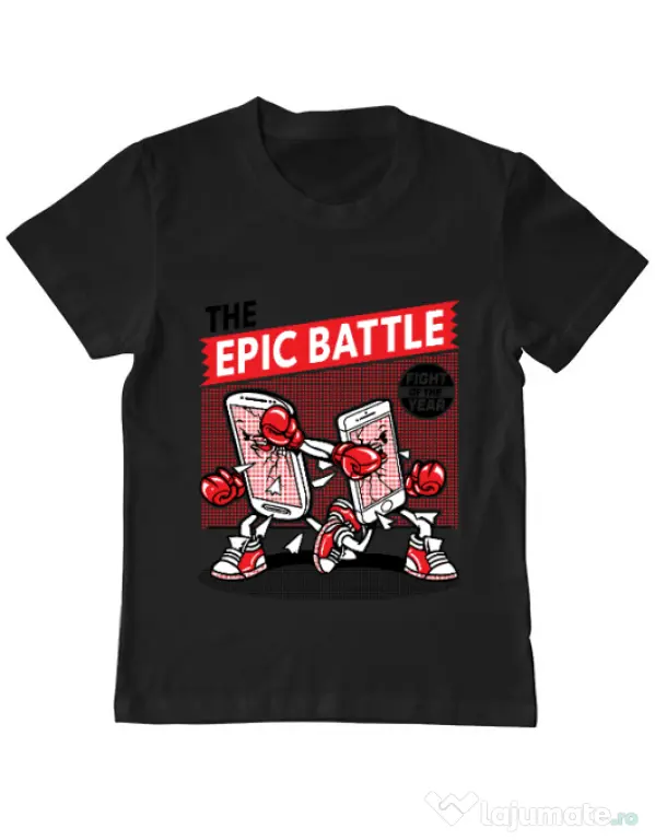 Tricou ADLER copil Epic battle Negru