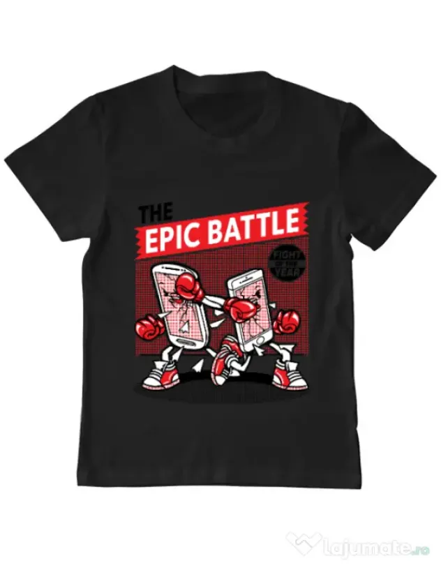 Tricou ADLER copil Epic battle Negru