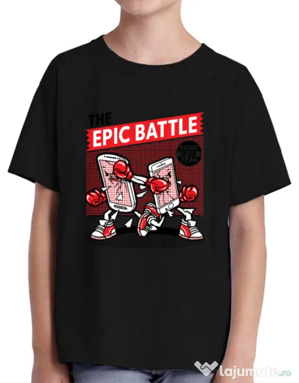 Tricou ADLER copil Epic battle Negru