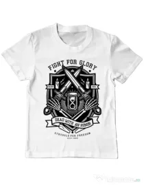 Tricou ADLER copil Fight For Glory Alb