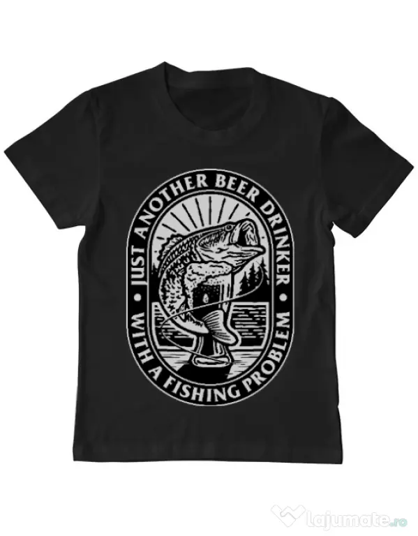 Tricou ADLER copil Fishing problem Negru