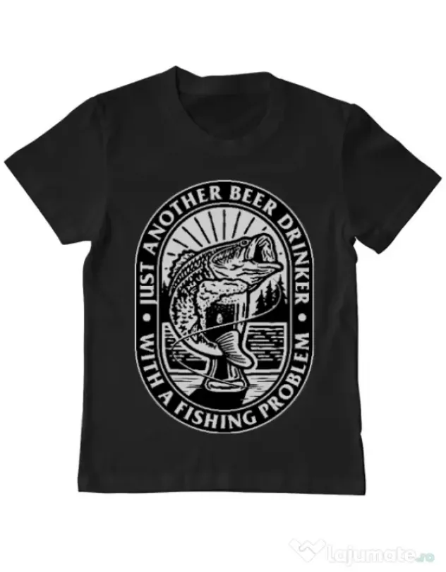 Tricou ADLER copil Fishing problem Negru