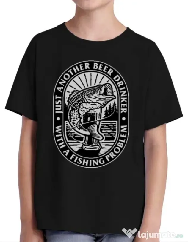 Tricou ADLER copil Fishing problem Negru