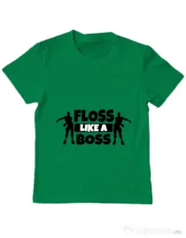 Tricou ADLER copil Floss like a boss Verde mediu