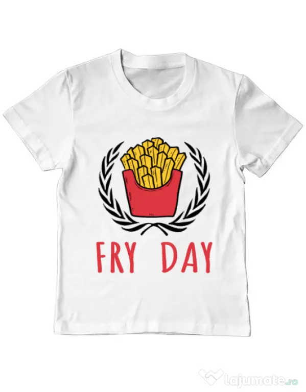 Tricou ADLER copil Fry Day Alb