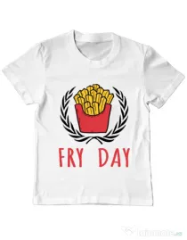 Tricou ADLER copil Fry Day Alb