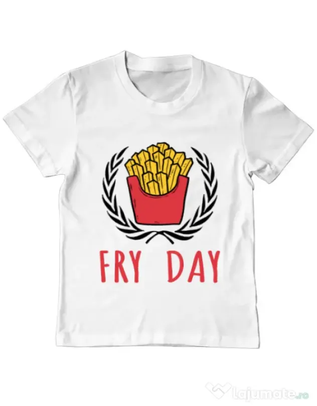 Tricou ADLER copil Fry Day Alb