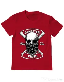 Tricou ADLER copil Gangster skull Rosu