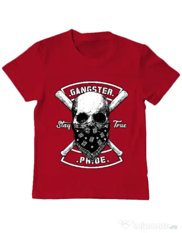 Tricou ADLER copil Gangster skull Rosu