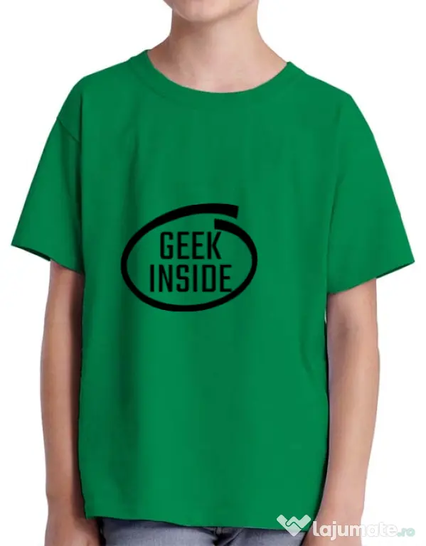 Tricou ADLER copil Geek inside Verde mediu