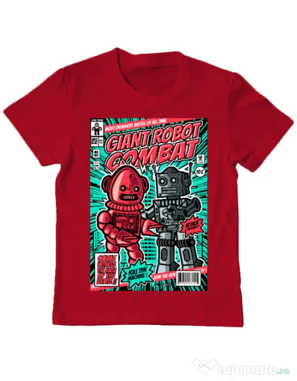 Tricou ADLER copil Giant robot combat Rosu