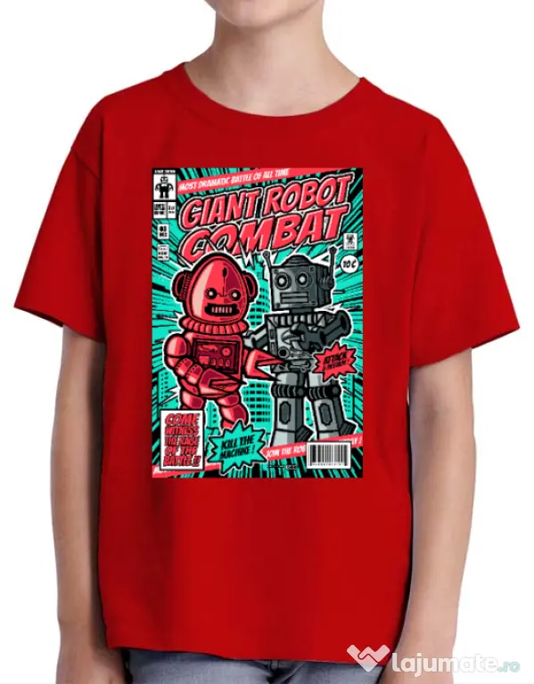 Tricou ADLER copil Giant robot combat Rosu