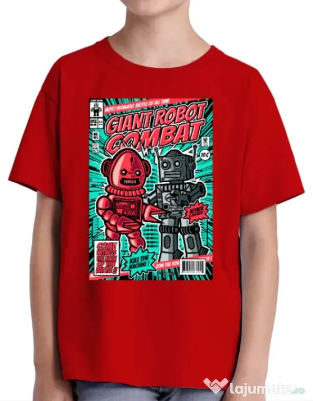 Tricou ADLER copil Giant robot combat Rosu