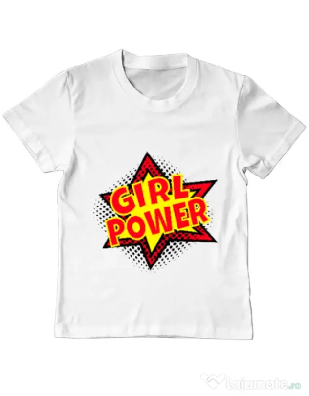 Tricou ADLER copil Girl power Alb