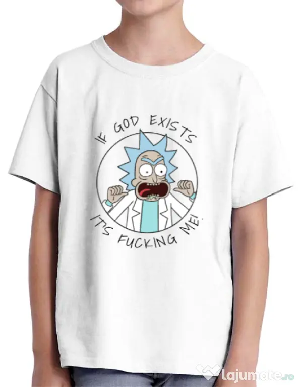 Tricou ADLER copil God Alb