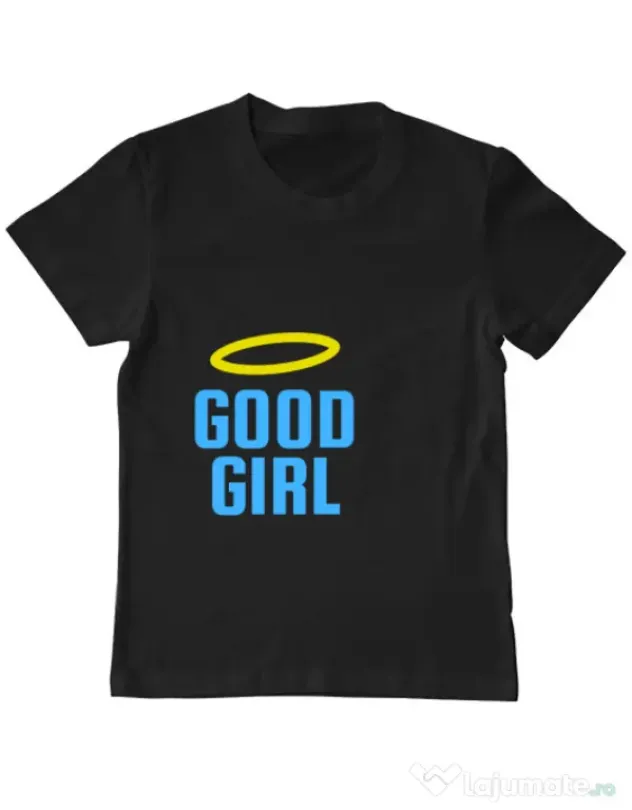 Tricou ADLER copil Good girl Negru