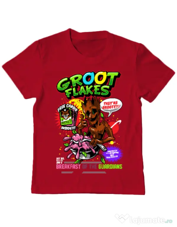 Tricou ADLER copil Groot flakes Rosu
