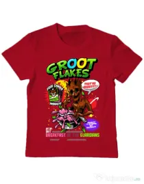 Tricou ADLER copil Groot flakes Rosu