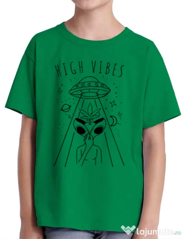 Tricou ADLER copil High vibes Verde mediu
