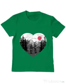 Tricou ADLER copil Hike and Love Verde mediu