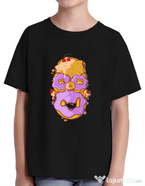 Tricou ADLER copil Homer Donut Negru