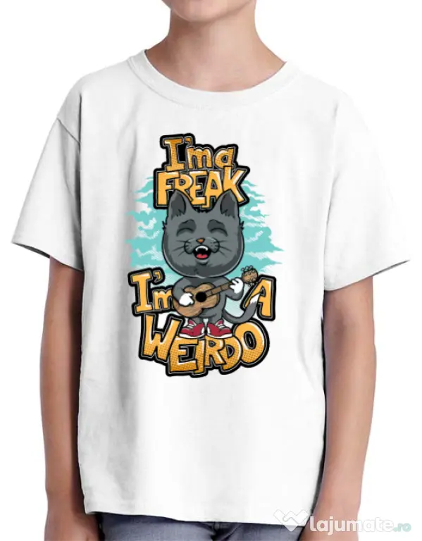 Tricou ADLER copil I am a freak Alb