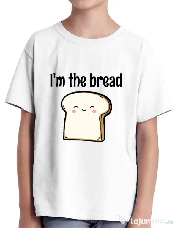 Tricou ADLER copil I am the bread Alb