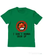 Tricou ADLER copil I dont wanna grow up Verde mediu