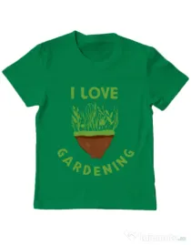 Tricou ADLER copil I love gardening Verde mediu