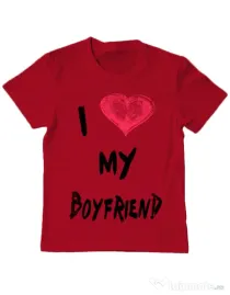 Tricou ADLER copil I love my boyfriend Rosu