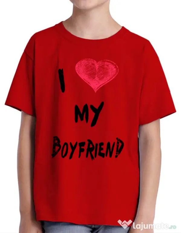 Tricou ADLER copil I love my boyfriend Rosu