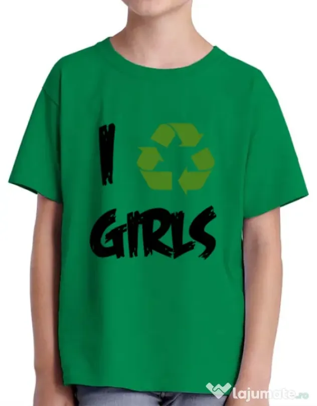 Tricou ADLER copil I recycle girls Verde mediu