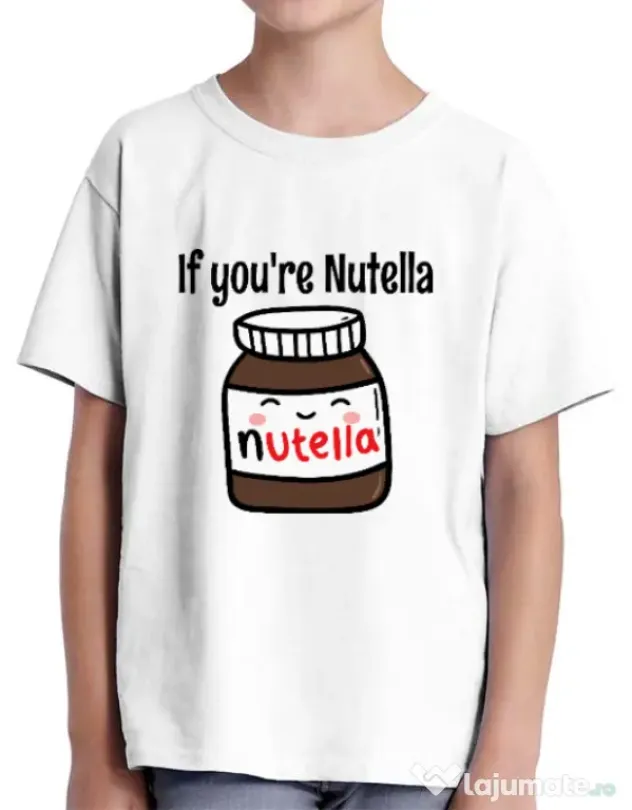 Tricou ADLER copil If you are nutella Alb