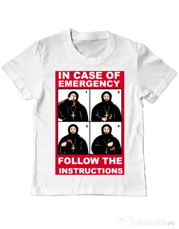 Tricou ADLER copil In case of emergency Alb