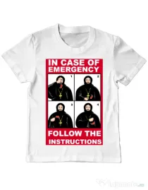 Tricou ADLER copil In case of emergency Alb