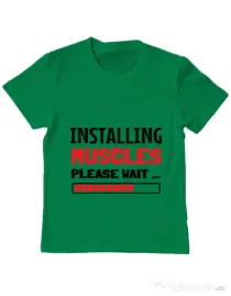 Tricou ADLER copil Installing Muscles Verde mediu