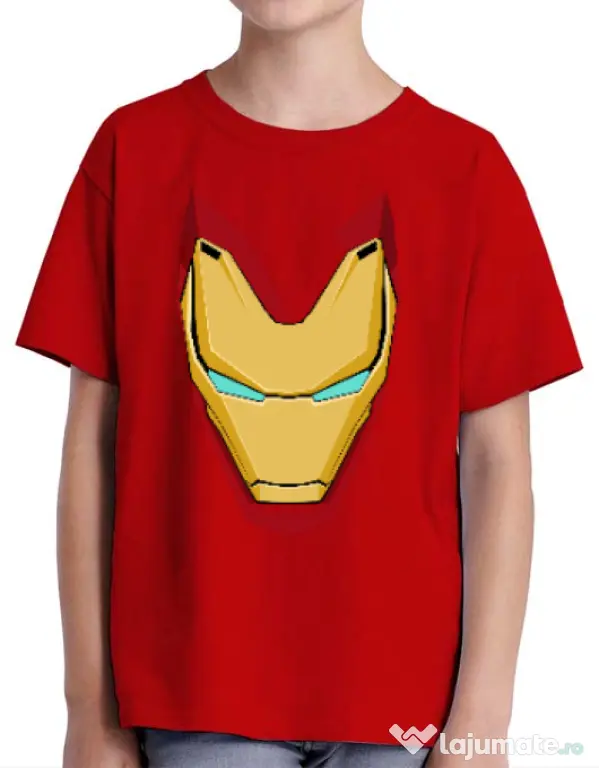 Tricou ADLER copil Iron man mask Rosu