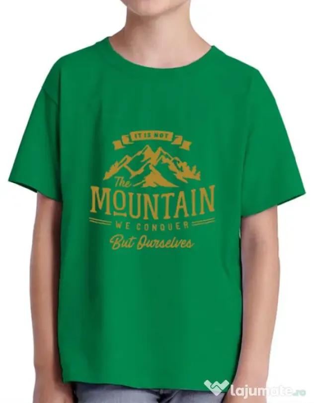 Tricou ADLER copil Its not the mountain we conquer Verde mediu