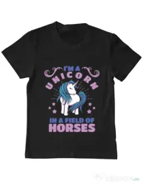Tricou ADLER copil Just a unicorn Negru