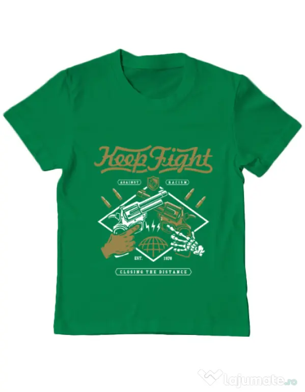 Tricou ADLER copil Keep Fight Verde mediu