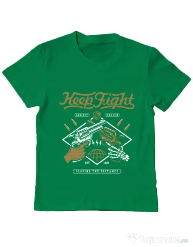 Tricou ADLER copil Keep Fight Verde mediu